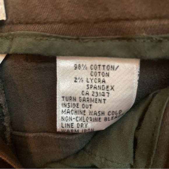 Talbots Cotton Stretch Mid-Rise Dark Green Straight Leg Pants Sz 12 Petite - Picture 4 of 6